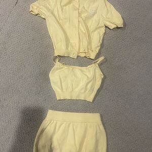 Cider Soft Yellow Knit Set